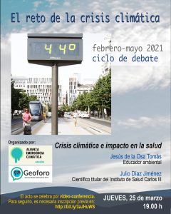 CICLO DE CHARLAS: CRISIS CLIMÁTICA E IMPACTO EN LA SALUD