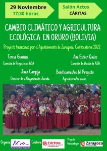 CHARLA: CAMBIO CLIMÁTICO Y AGRICULTURA ECOLÓGICA EN ORUBO (BOLIVIA), EN TERUEL
