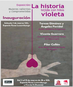 EXPOSICIÓN “LA HISTORIA TEJIDA CON HILOS VIOLETA” EN HUESCA