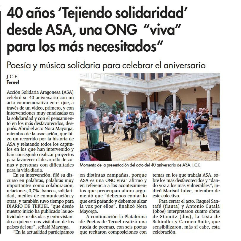 noticia prensa Teruel 40 años