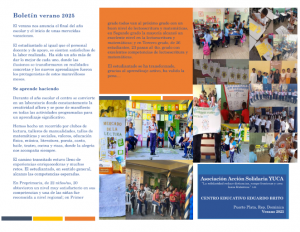 BOLETÍN DE VERANO DE YUCA